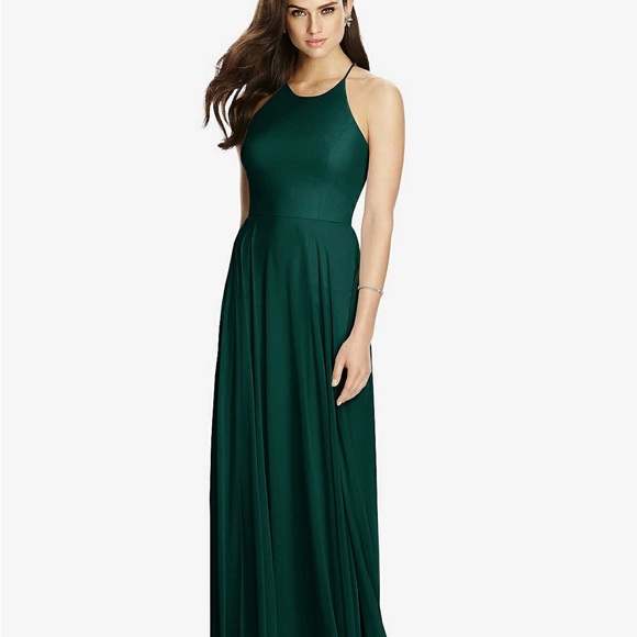Chiffon Halter Bridesmaid Dress - Picture 1 of 4